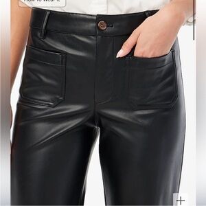 J. Crew Black Faux Leather Straight Leg Pants